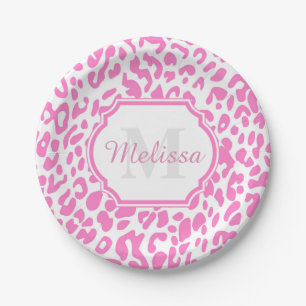 Prato De Papel Pink Leopard Print