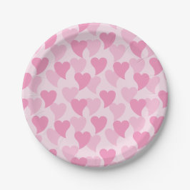 Prato De Papel Pink Lovely Hearts Seamless Pattern
