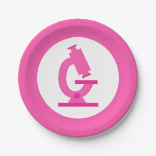 Prato De Papel Pink Microscope Science