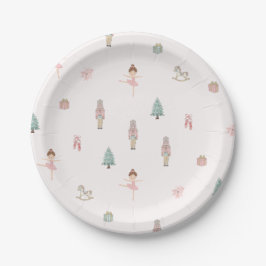 Prato De Papel Pink Nutcracker Ballet Baby Shower Paper Plates