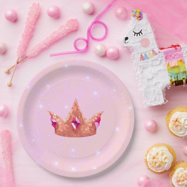 Prato De Papel Pink Princess Girl Birthday Paper Plate (Festa)
