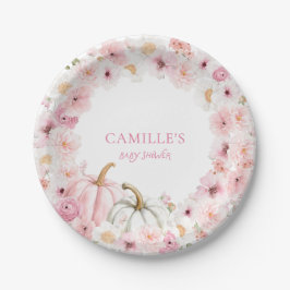 Prato De Papel Pink Pumpkin Baby Shower