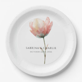 Prato De Papel Pink Purple Tulip Elegant Floral Wedding 