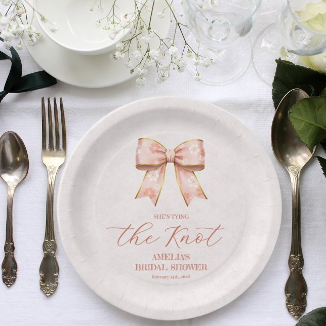 Prato De Papel Pink Sakura Ribbon – Japanese-Inspired (Criador carregado)