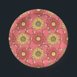 Prato De Papel Pink Sunflowers Christmas<br><div class="desc">Pink Sunflowers Christmas Paper Plates
A lovely Christmas gift,  featuring a fun design of sunflowers in pink and yellow tones,  intertwined with lights,  perfect for garden and nature lovers.</div>