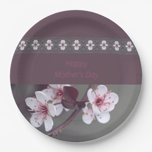 Prato De Papel Pinks Com Verde E Plum (Frente)