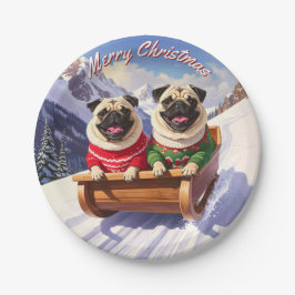 Prato De Papel Pinos de Natal