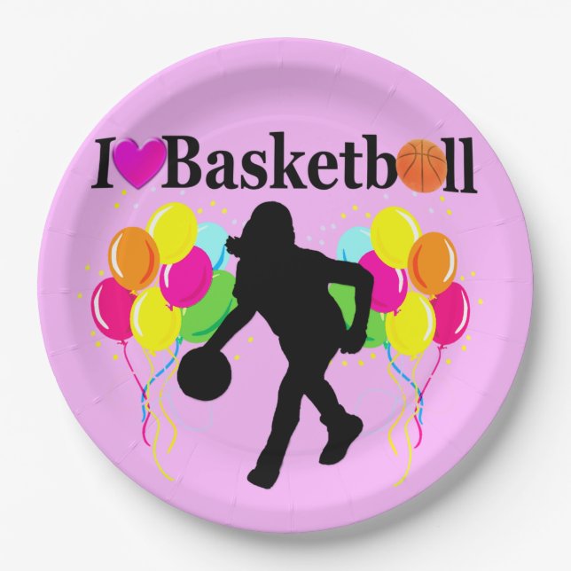 PRATO DE PAPEL PINTA FESTIVE EU AMO O DESIGN BASKETBALL (Frente)