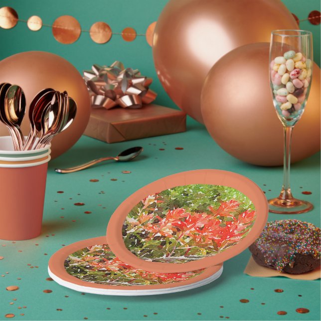 Prato De Papel Pinta Indiana Pincel Selvagem Flor Aquarela (Múltiplo)