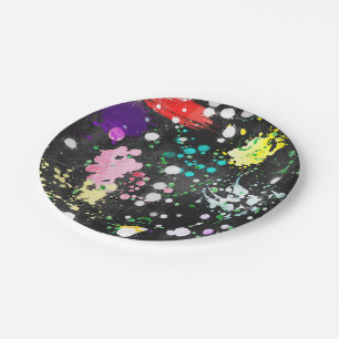 Prato De Papel Pinte placas do Splatter