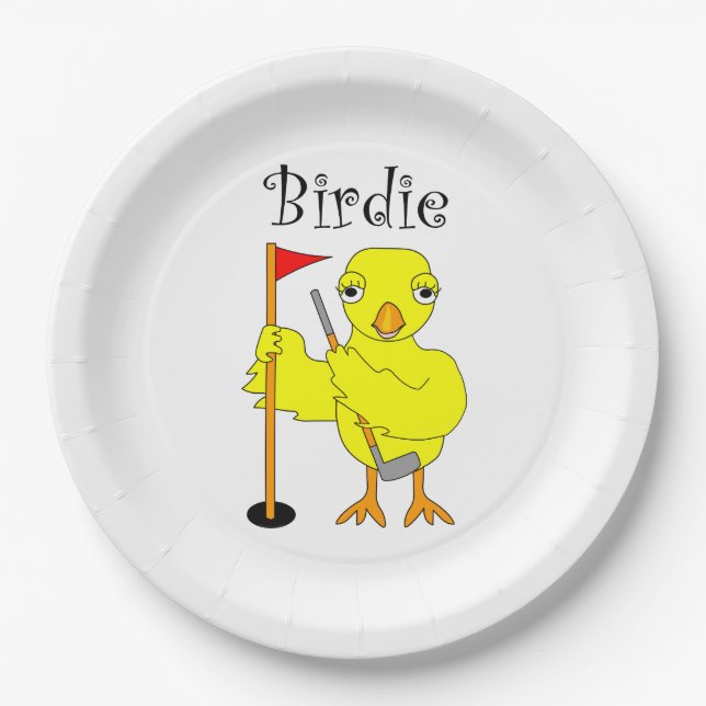 Prato De Papel Pintinho Birdie Golfer (Frente)