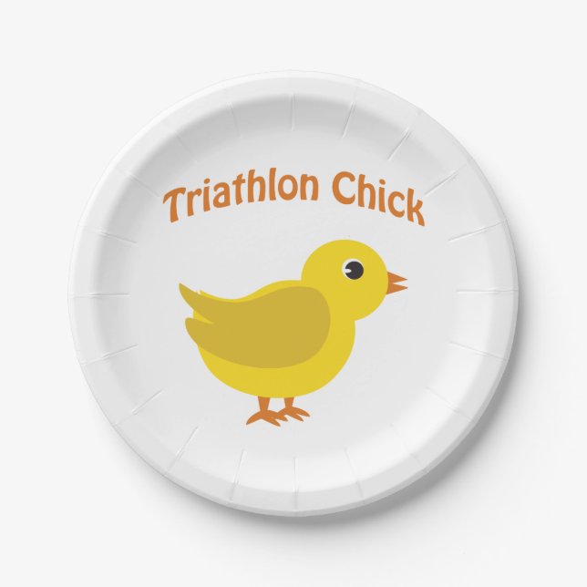 Prato De Papel Pintinho Cute Triathlon (Frente)