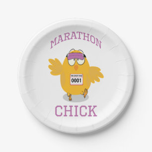 Prato De Papel Pintinho Engraçado da Maratona