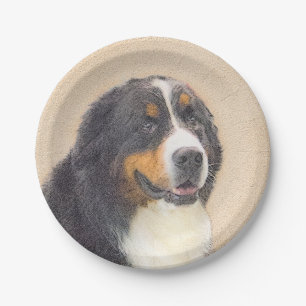 Prato De Papel Pintura de Cachorro de Montanha Bernese - Arte Ori