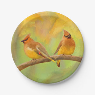 Prato De Papel Pintura De Cedar Waxwing - Arte De Cachorro Origin