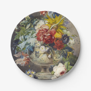 Prato De Papel Pintura de Jardim Botânico Floral Elegante Vintage