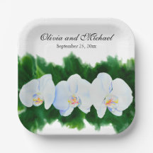 Pintura de orquídea branca Elegante tropical