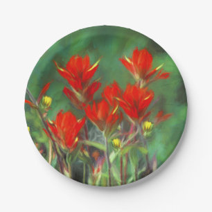 Prato De Papel Pintura de pincel índio - Arte Flor Original