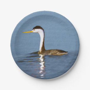 Prato De Papel Pintura em Grebe de Clark - Arte de Pássaro Origi