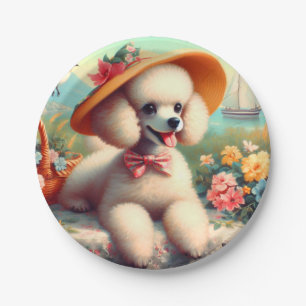 Prato De Papel Pintura em Poodle