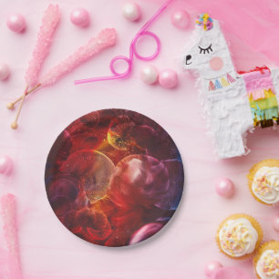 Prato De Papel Pintura Mão De Fantasia Espacial Profunda