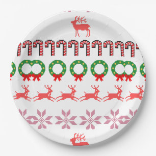 Prato De Papel Pintura Moderna Árvore de Natal Colorida