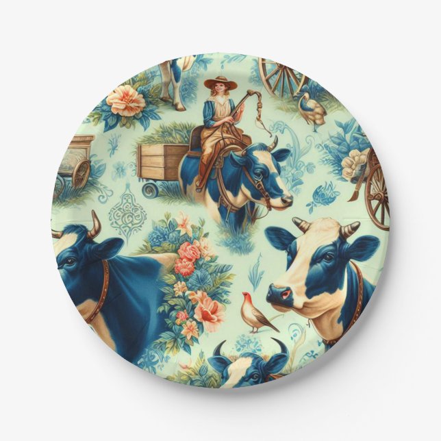 Prato De Papel Pintura por Aquarela de Fazenda Cócica (Frente)