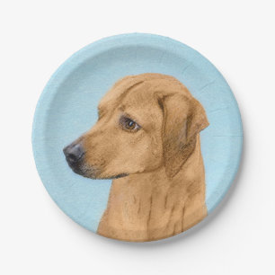 Prato De Papel Pintura Ridgeback da Rodésia - Arte Cachorra Origi