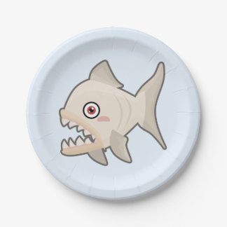 Prato De Papel Piranha de Kawaii