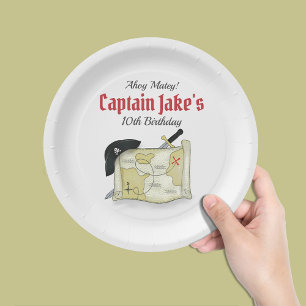 Prato De Papel Pirata de festa de aniversário Personalizada