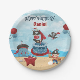 Prato De Papel Pirata de Papéis de Aniversário