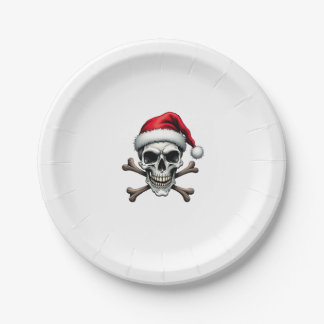Prato De Papel Pirate Christmas Skull & Crossbones Santa Hat. Got
