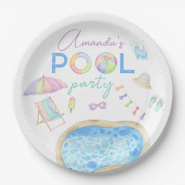 Prato De Papel Piscina de Piscina de Aquarela