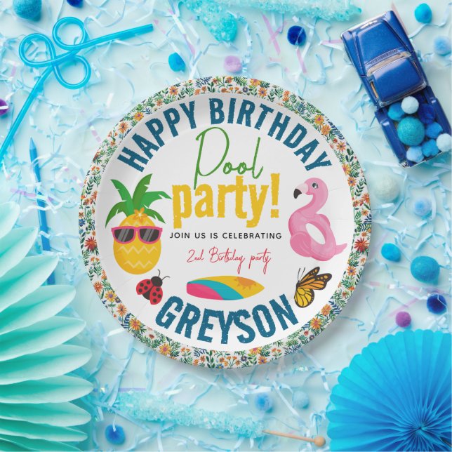 Prato De Papel Piscina | Festa de aniversário de Verão moderno (Festa)