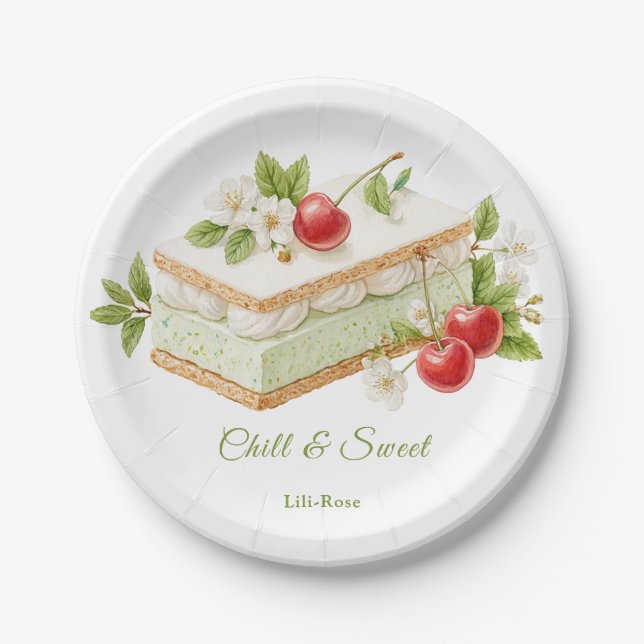 Prato De Papel Pistão Sorvete Sanduíche Dia da Água (Frente)