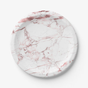 Prato De Papel PixDezines Marble/Faux Rose Gold Veins