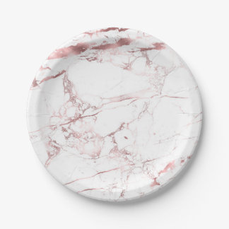 Prato De Papel PixDezines Marble/Faux Rose Gold Veins