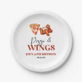 Prato De Papel Pizza and Wings Birthday Party