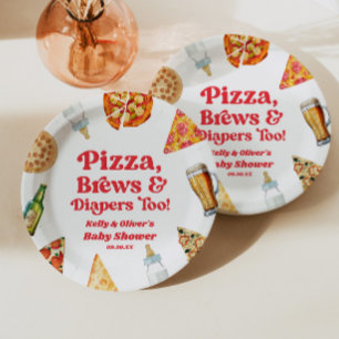Prato De Papel Pizza Breers e Fraldas para Pizza Beer Chá de fral