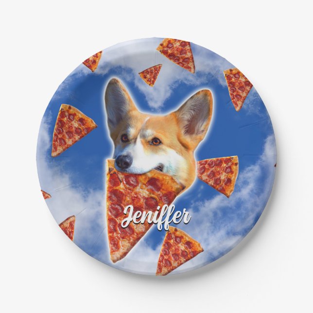 Prato De Papel Pizza De Engorda De Cães (Frente)