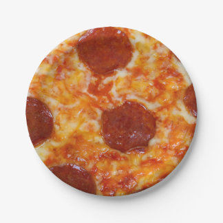 Prato De Papel Pizza de Pepperoni