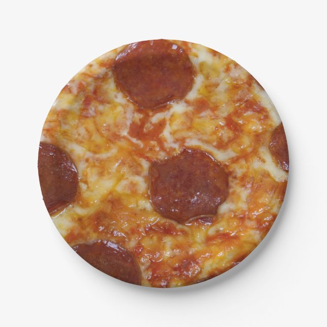 Prato De Papel Pizza de Pepperoni (Frente)