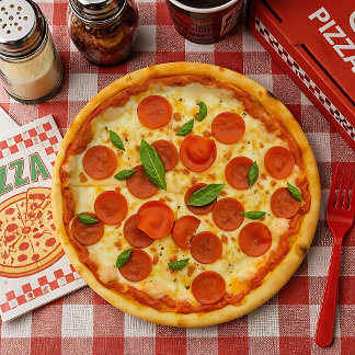 Prato De Papel Pizza de Pepperoni Realista