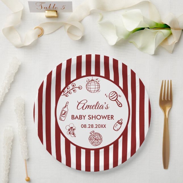 Prato De Papel Pizza doodle special Delivery  Baby Shower (Casamento)