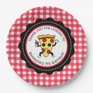 Prato De Papel Pizza Party Birthday Paper Plate