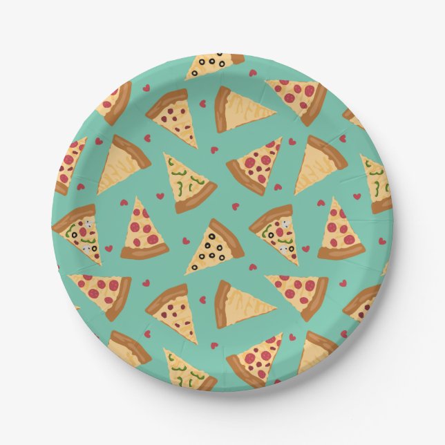Prato De Papel Pizza Party Paper Placa (Frente)