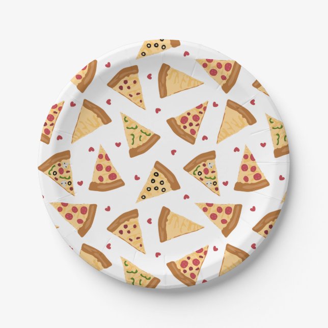 Prato De Papel Pizza Party Paper Placa (Frente)