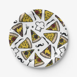 Prato De Papel Pizza Party Patterna Plate