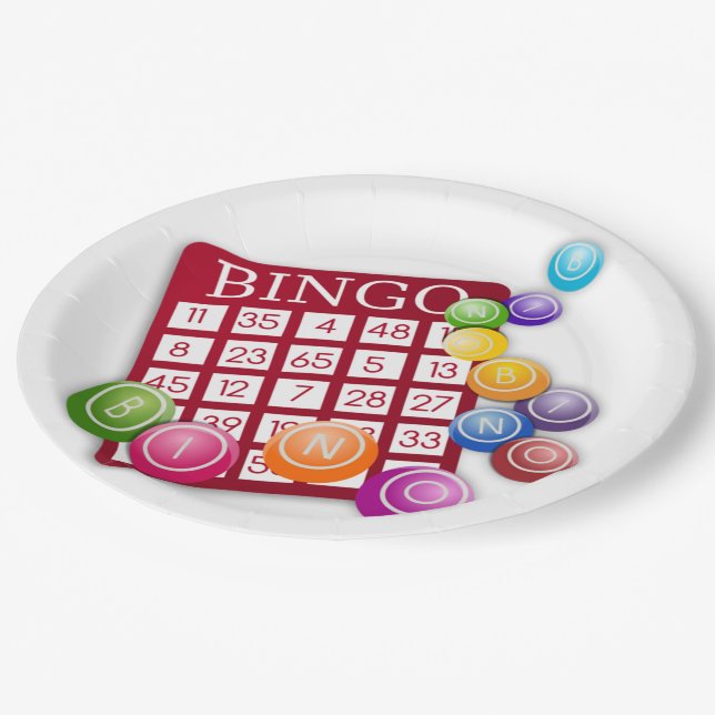 Prato De Papel Placa BINGO com BINGO Balls (Inclinado)
