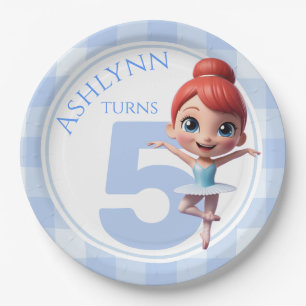 Prato De Papel Placa de Aniversário Personalizada 3D de Bailarina